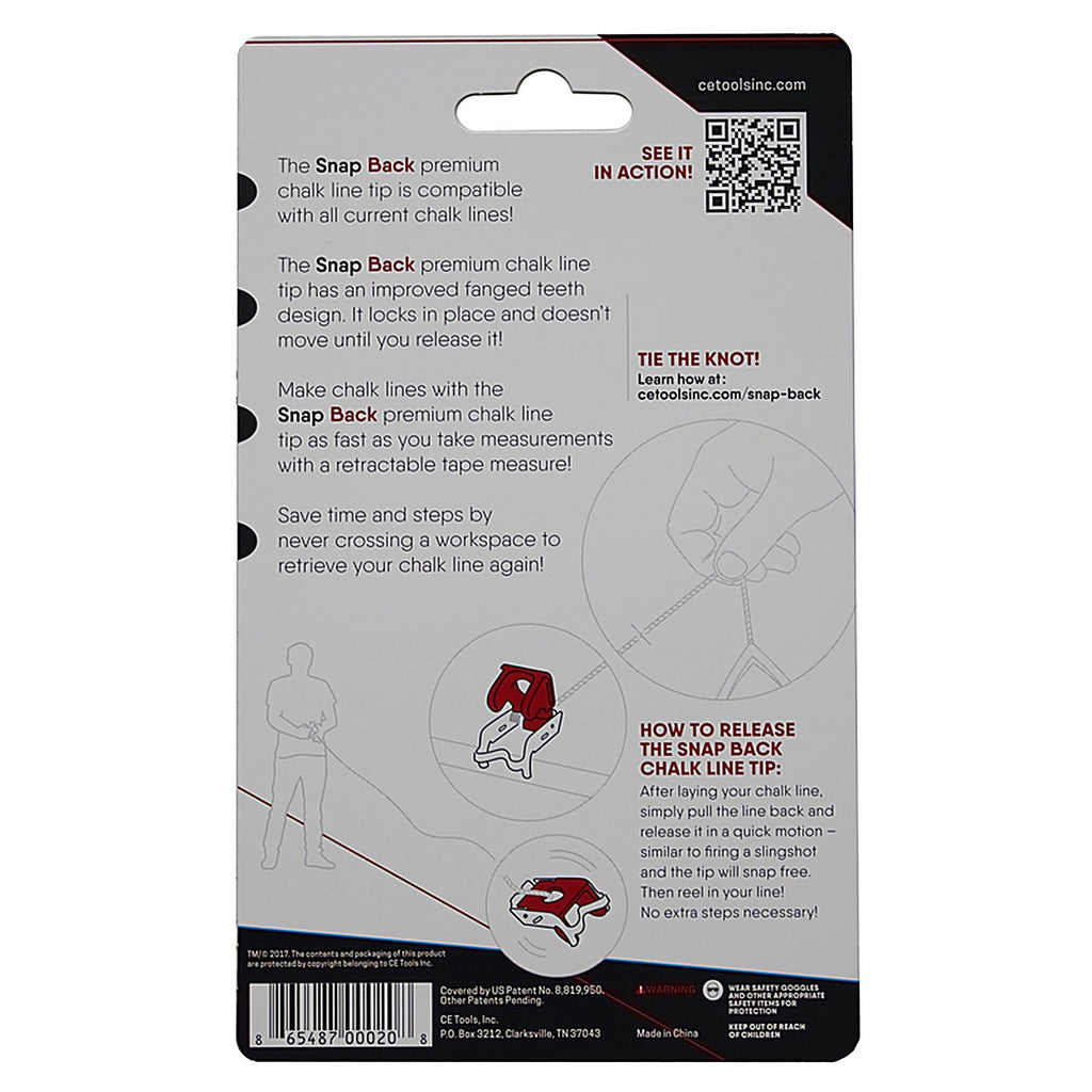CE Tools CET101 SnapBack Releasable Chalk Line Tip