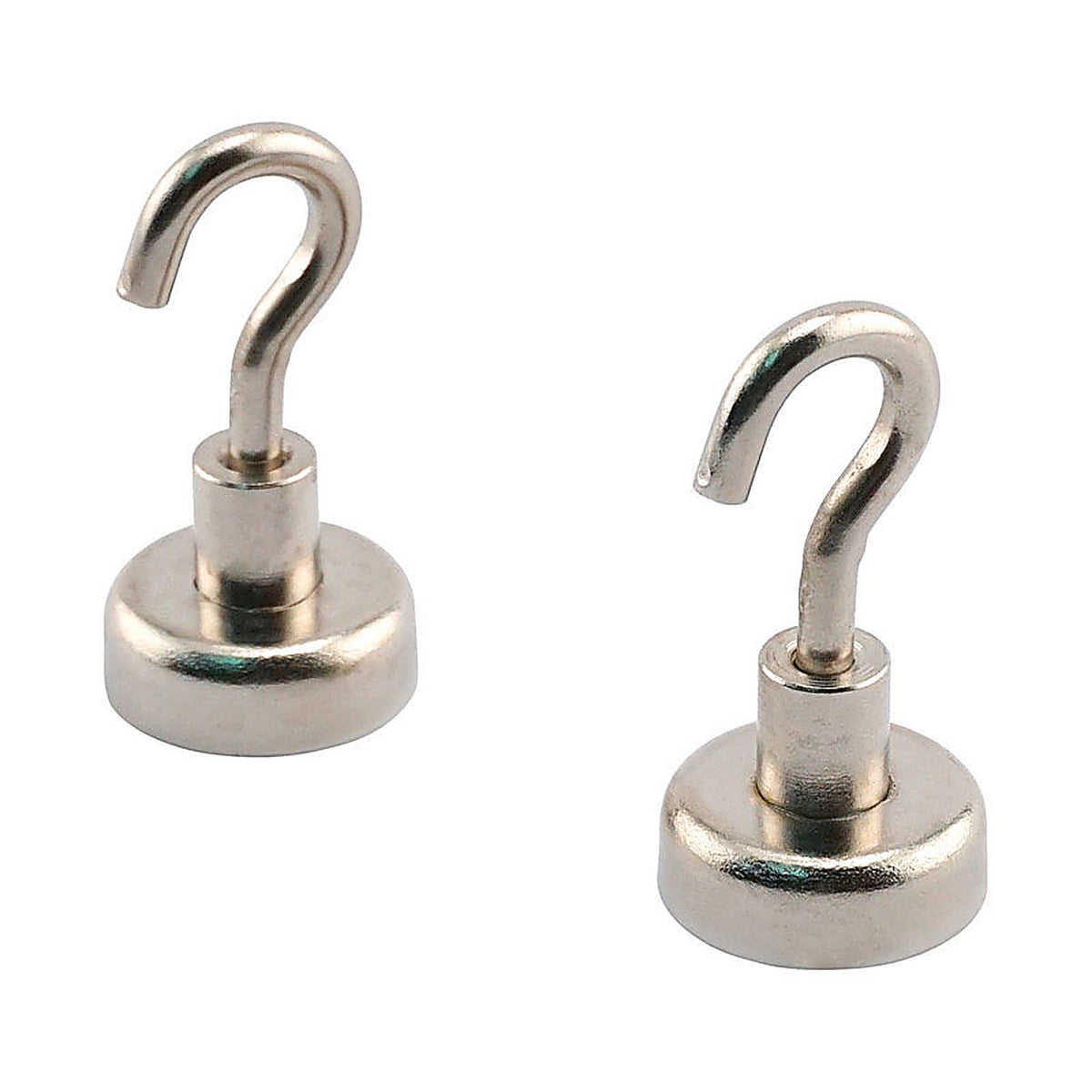 Master Magnetics 7632 1.4 in. Neodymium Magnetic Hook 28 lb. pull 42 MGOe Silver 2/pc.