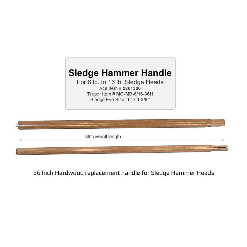 Truper MG-MD-6/16H 36 in. Wood Replacement Handle Brown 1/pc.