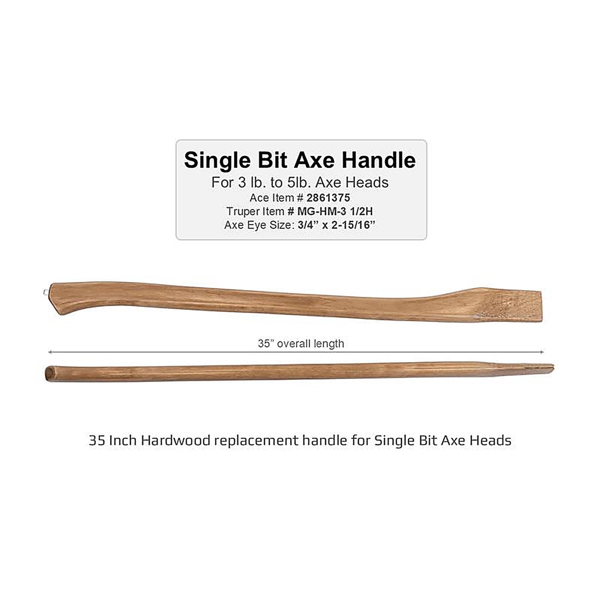 Truper MG-HM 3 1/2H 35 in. Wood Axe Replacement Handle