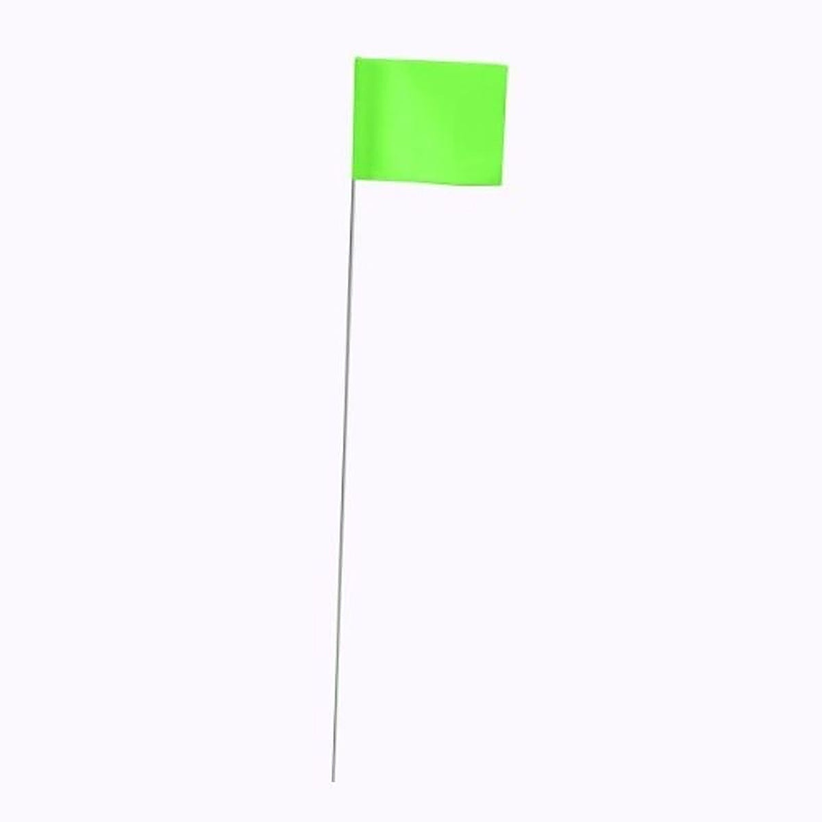 C.H. Hanson 15082 21 in. Fluorescent Lime Marking Flags Polyvinyl 100/Pack