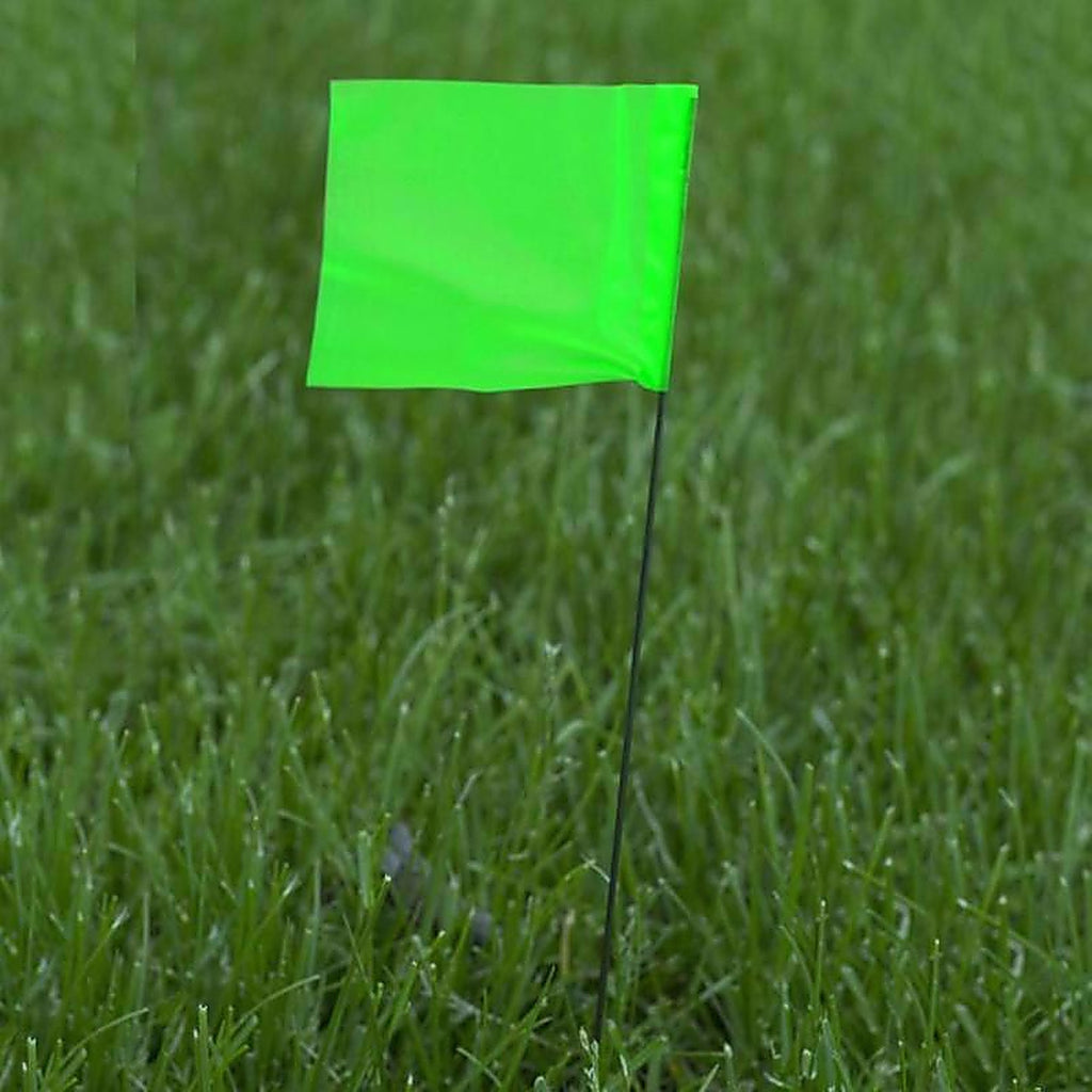 C.H. Hanson 15082 21 in. Fluorescent Lime Marking Flags Polyvinyl 100/Pack