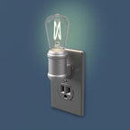 Westek NL-EDSN-DN AmerTac Automatic Plug-in Vintage Edison Aged Nickel LED Night Light