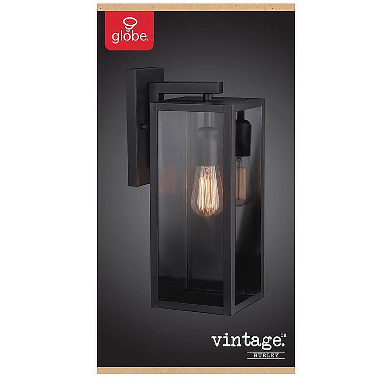 Globe Electric 44314 Vintage 1-Light Matte Black Hurley Wall Sconce