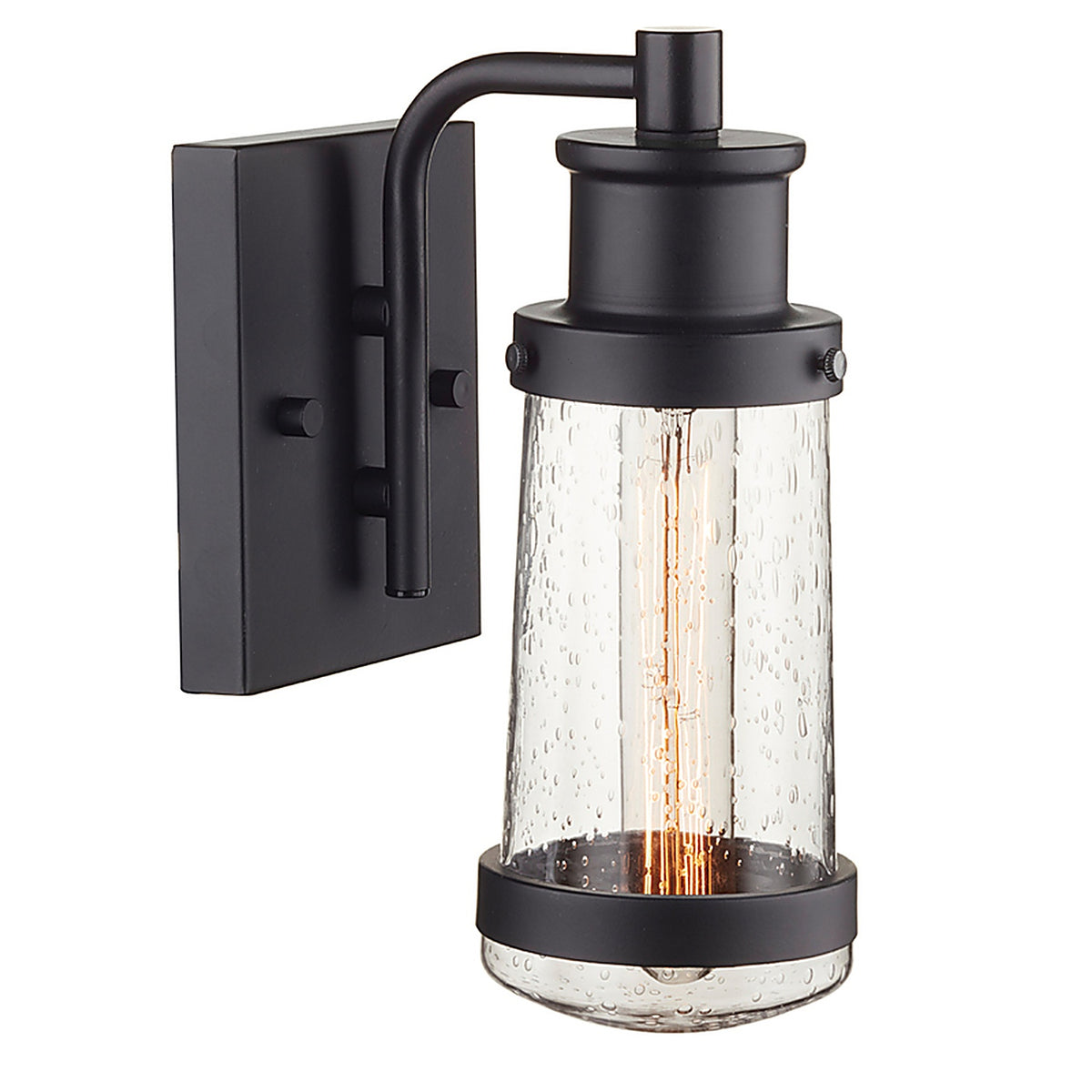 Globe Electric 44315 Vintage 1-Light Matte Black Bennett Wall Sconce