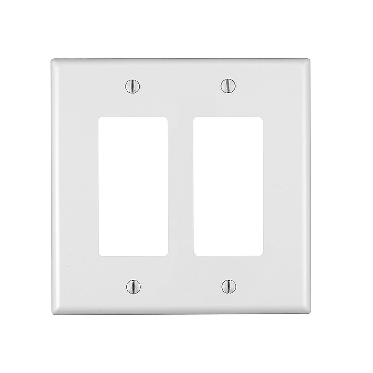 Leviton 88602-000 White 2 gang Plastic Decora/GFCI Oversized Wall Plate 1/Pack