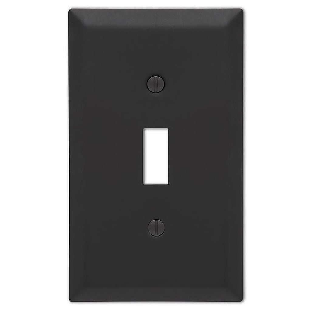 Amerelle 163TMB Century Matte Black 1 gang Stamped Steel Toggle Wall Plate 1/Pack