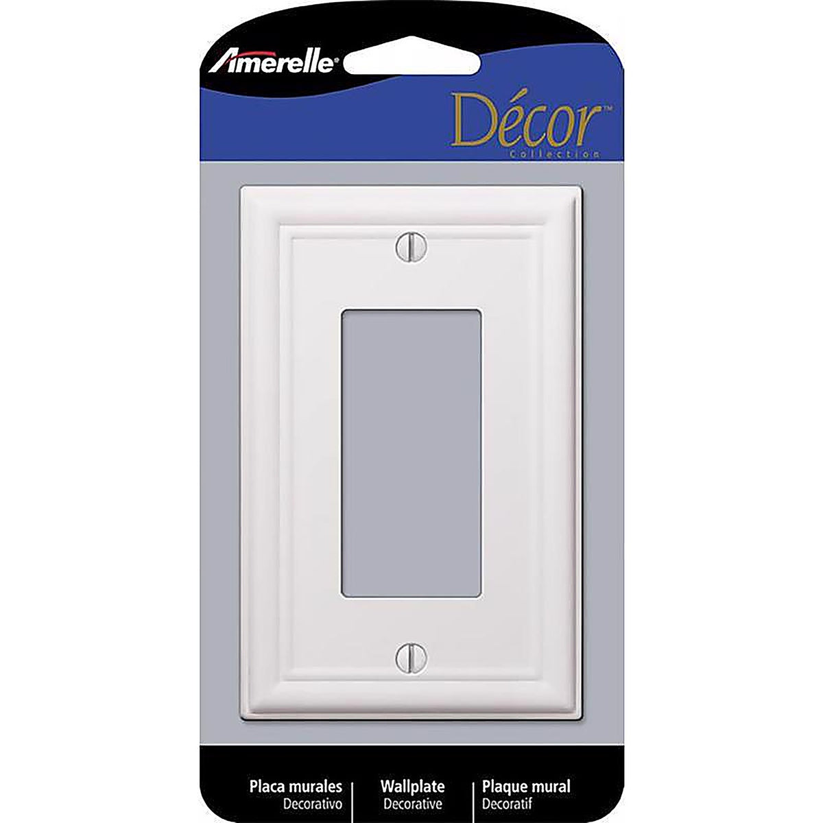 Amerelle 149RW Chelsea White 1 gang Stamped Steel Rocker Wall Plate 1/Pack