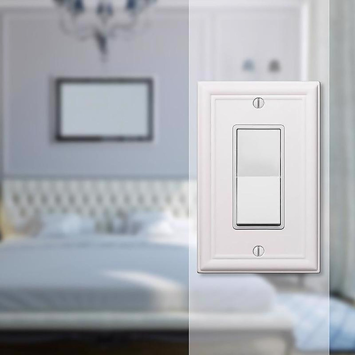 Amerelle 149RW Chelsea White 1 gang Stamped Steel Rocker Wall Plate 1/Pack
