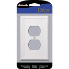 Amerelle 149DW Chelsea White 2 gang Stamped Steel Duplex Outlet Wall Plate 1/Pack