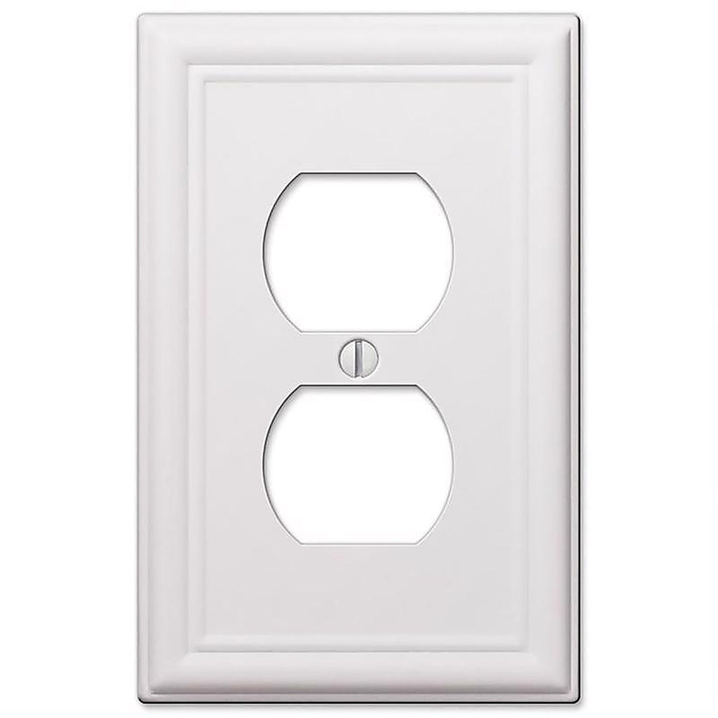 Amerelle 149DW Chelsea White 2 gang Stamped Steel Duplex Outlet Wall Plate 1/Pack