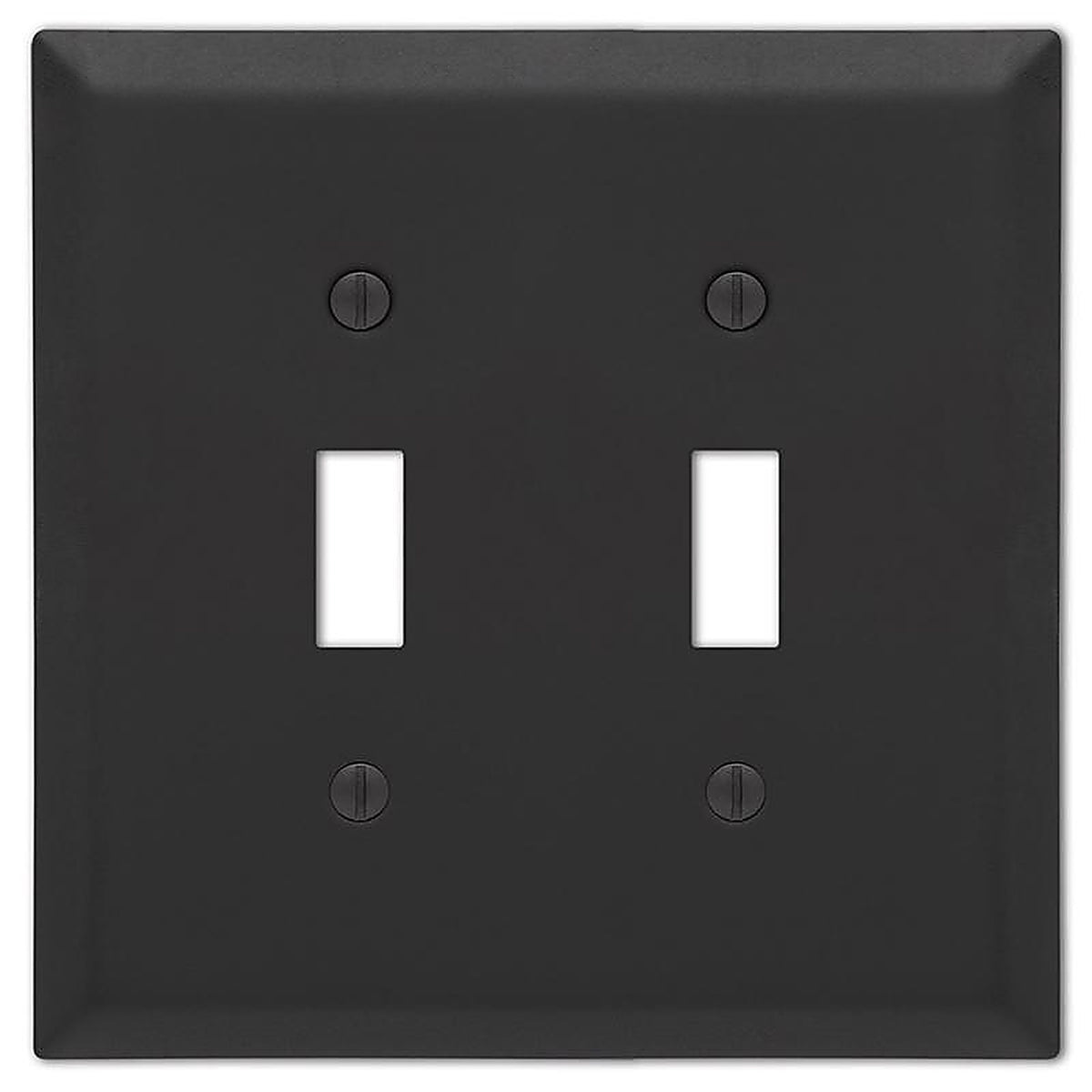 Amerelle 163TTMB Century Matte Black 2 gang Stamped Steel Toggle Wall Plate 1/Pack