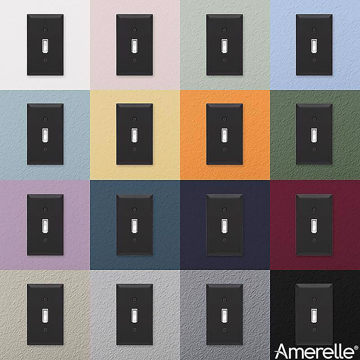 Amerelle 163DMB Century Matte Black 2 gang Stamped Steel Duplex Wall Plate 1/Pack