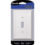 Amerelle 149TW Chelsea White 1 gang Stamped Steel Toggle Wall Plate 1/Pack