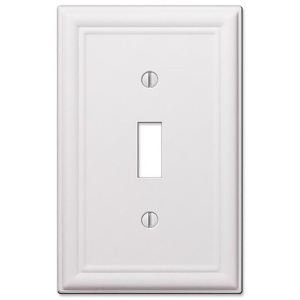 Amerelle 149TW Chelsea White 1 gang Stamped Steel Toggle Wall Plate 1/Pack