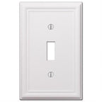 Amerelle 149TW Chelsea White 1 gang Stamped Steel Toggle Wall Plate 1/Pack