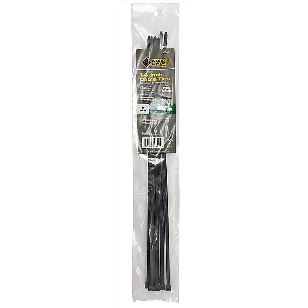 Steel Grip 75S-360-14-UV8 14 in. L Black Cable Tie 8/Pack
