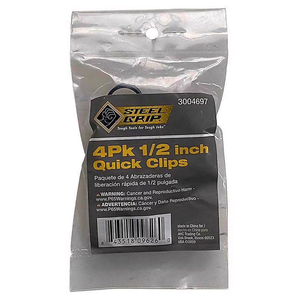 Steel Grip CK-1/2 Black Polypropylene Quick Clip