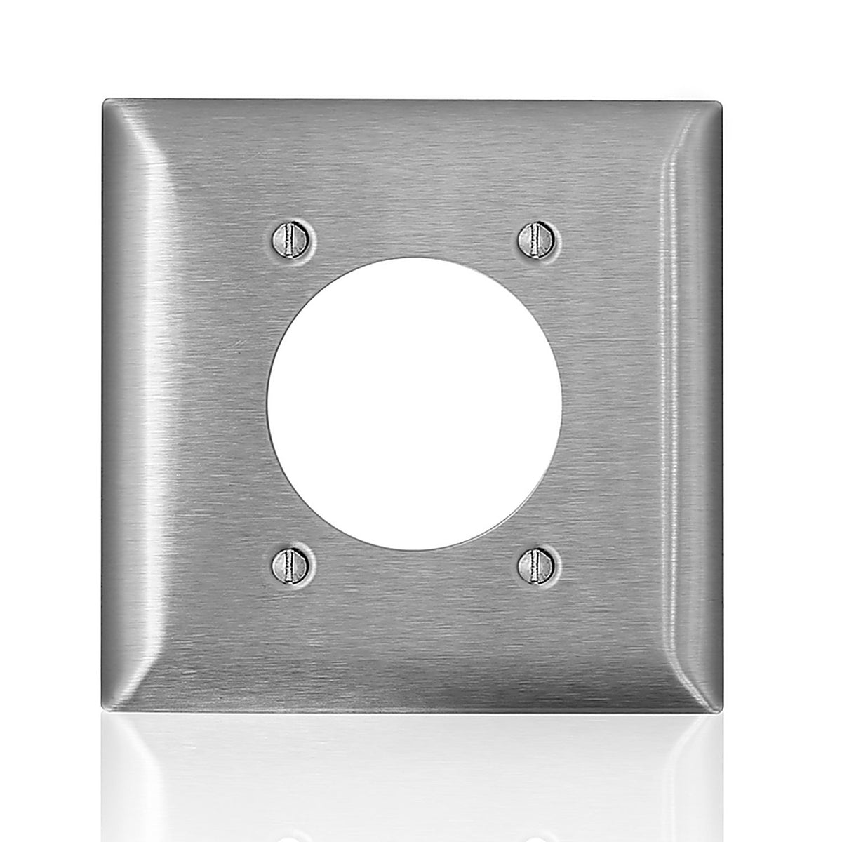 Leviton SL701-000 C-Series Stainless Steel 2 gang Metal Receptacle Wall Plate 1/Pack
