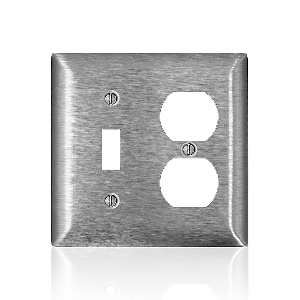 Leviton 0SL18-000 C-Series Satin Silver 2 gang Stainless Steel Duplex/Toggle Wall Plate 1/Pack
