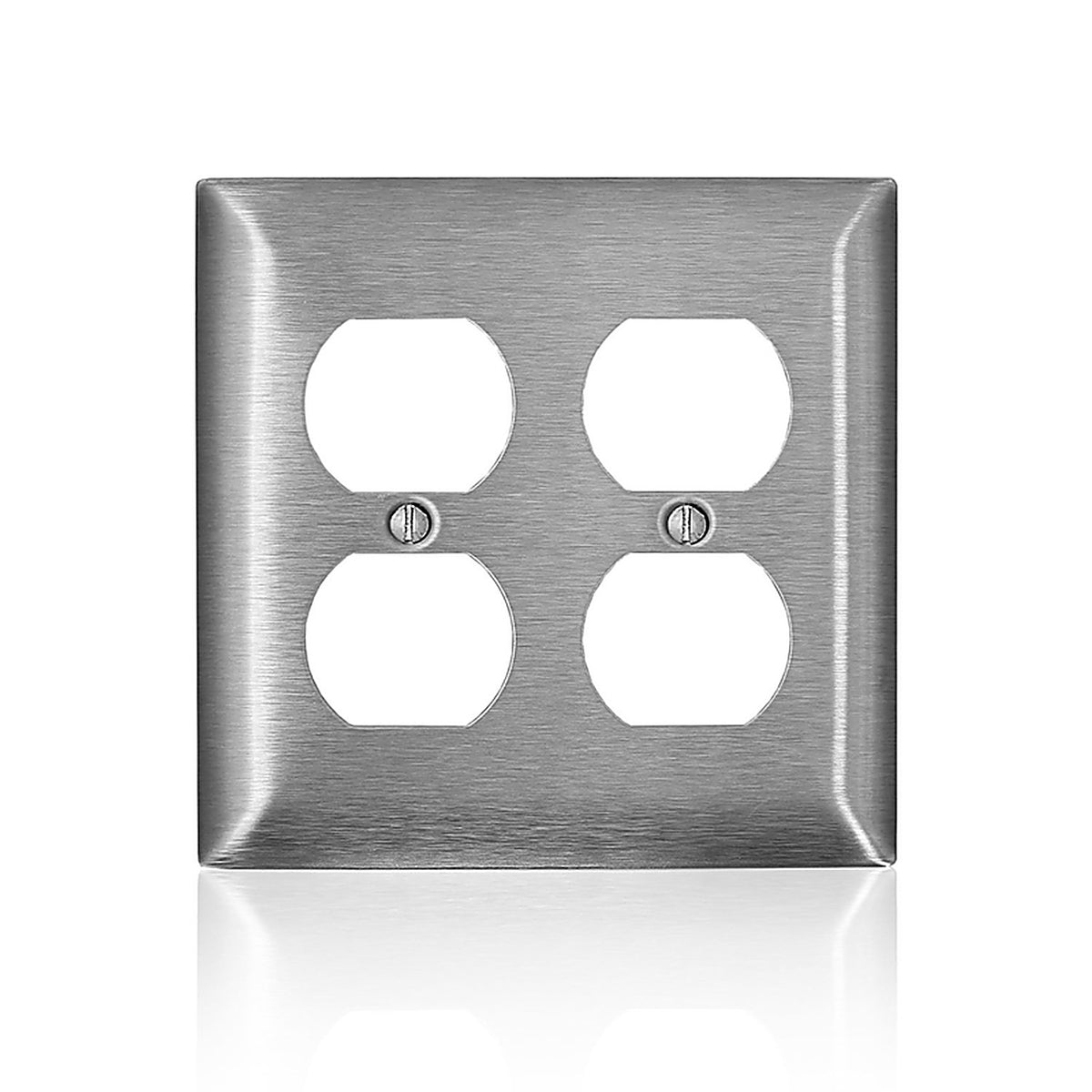 Leviton 0SL82-000 C-Series Satin Silver 2 gang Stainless Steel Duplex Wall Plate 1/Pack
