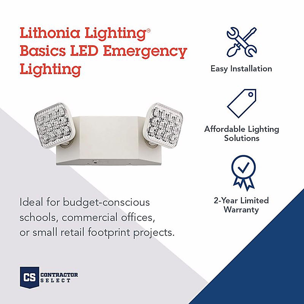 Lithonia Lighting 263X65 Switch Hardwired LED Off White Emergency Light