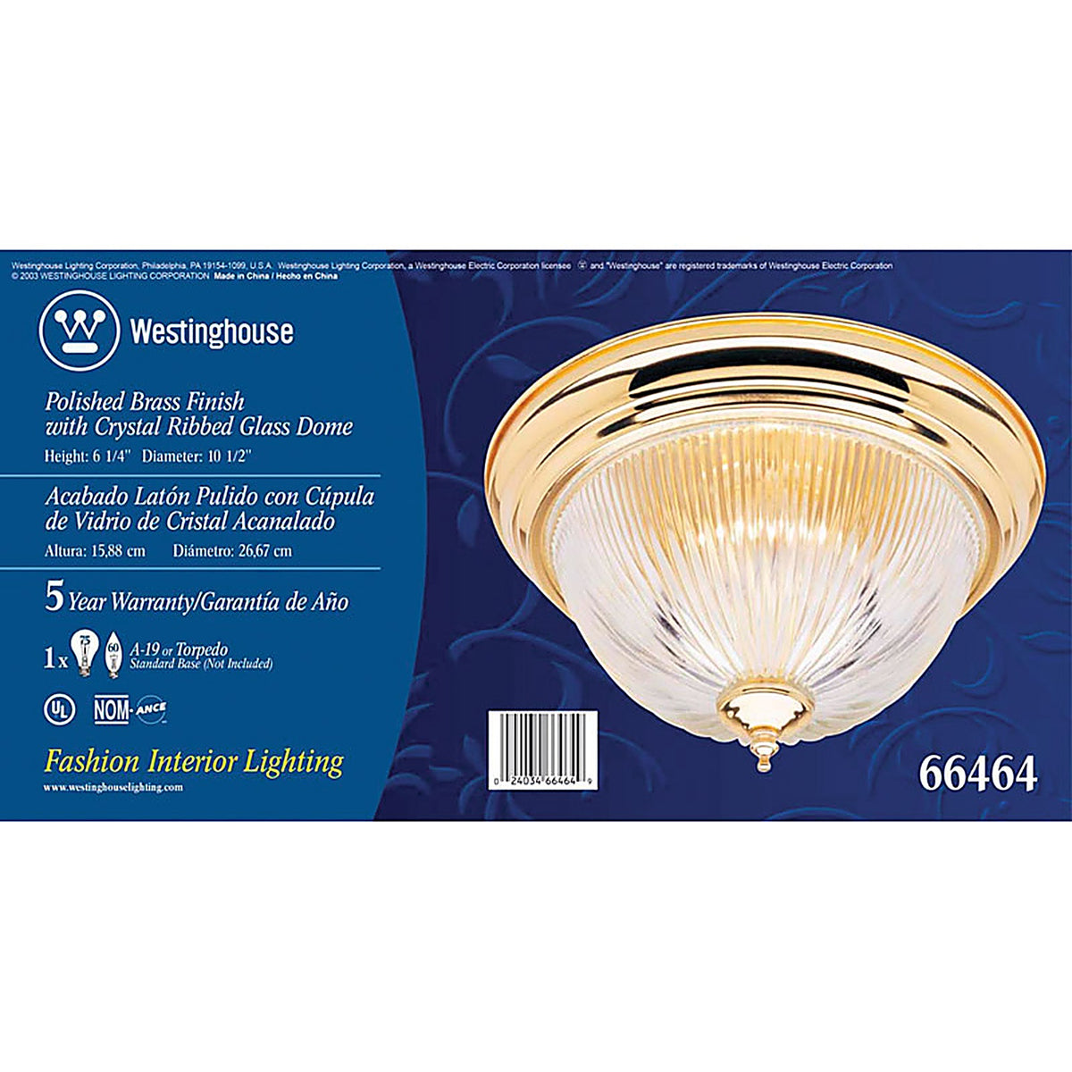 Westinghouse 6646448 6-1/4 in. H x 11 in. W x 11 in. L Ceiling Light