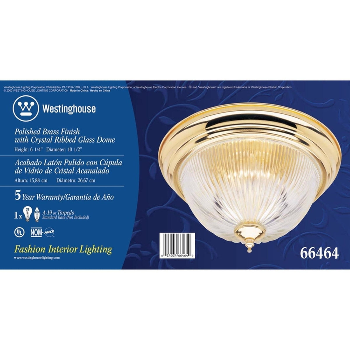 Westinghouse 6646448 6-1/4 in. H x 11 in. W x 11 in. L Ceiling Light