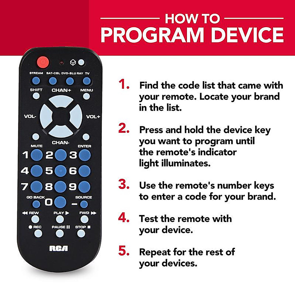 RCA RCR504BE Programmable Universal Remote Control