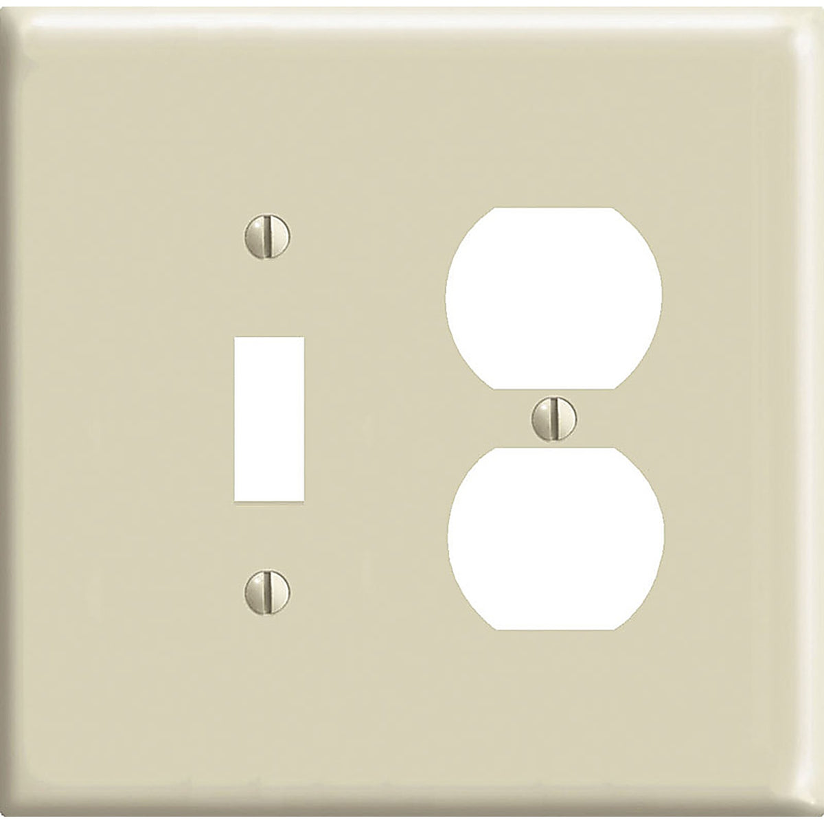 Leviton 0PJ18-00I Ivory 2 gang Nylon Duplex/Toggle Wall Plate 1/Pack