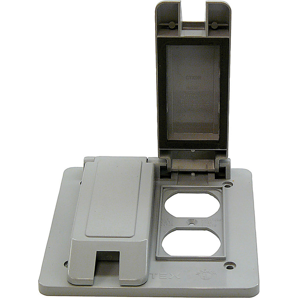 Cantex 5133347B Rectangle PVC 2 gang Duplex Outlet Cover For Use with 2 Gang PVC Type FS Device Boxes