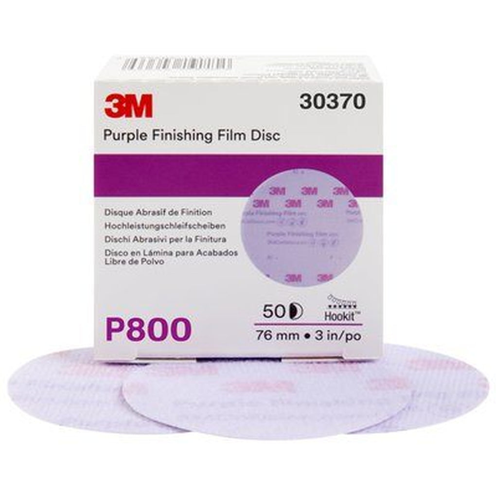 3M 30370 Hookit Purple Finishing Film Disc, 3 in, P800 grade 60455098065