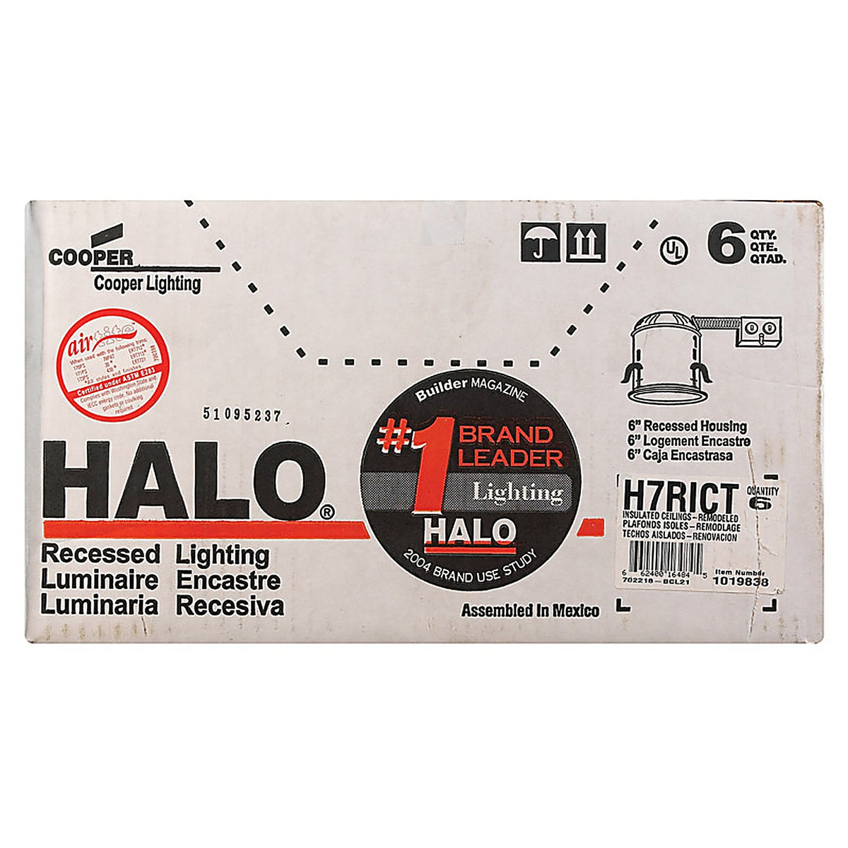 Halo H7RICT Silver 6 in. W Aluminum LED Recessed Lighting Housing