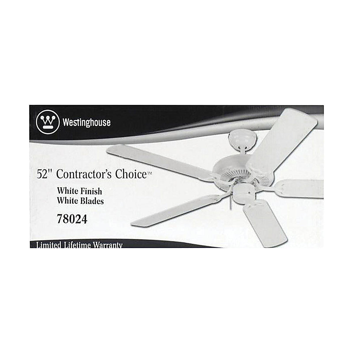 Westinghouse 78024 Contractor's Choice 52 in. Antique White Indoor Ceiling Fan