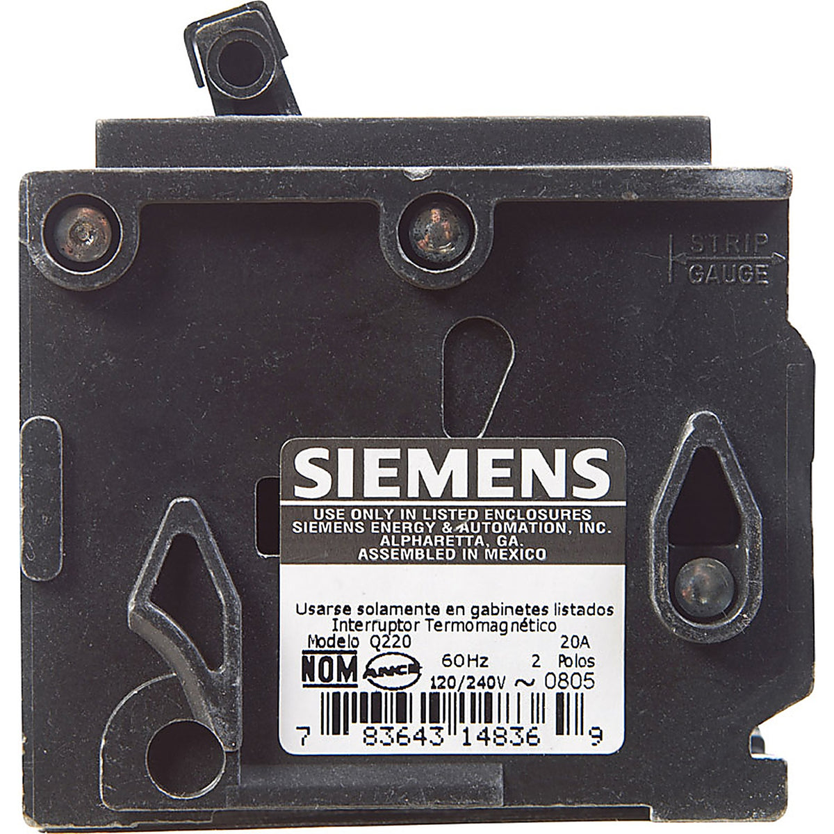 Siemens Q220 20 amps Double Pole 2 Circuit Breaker