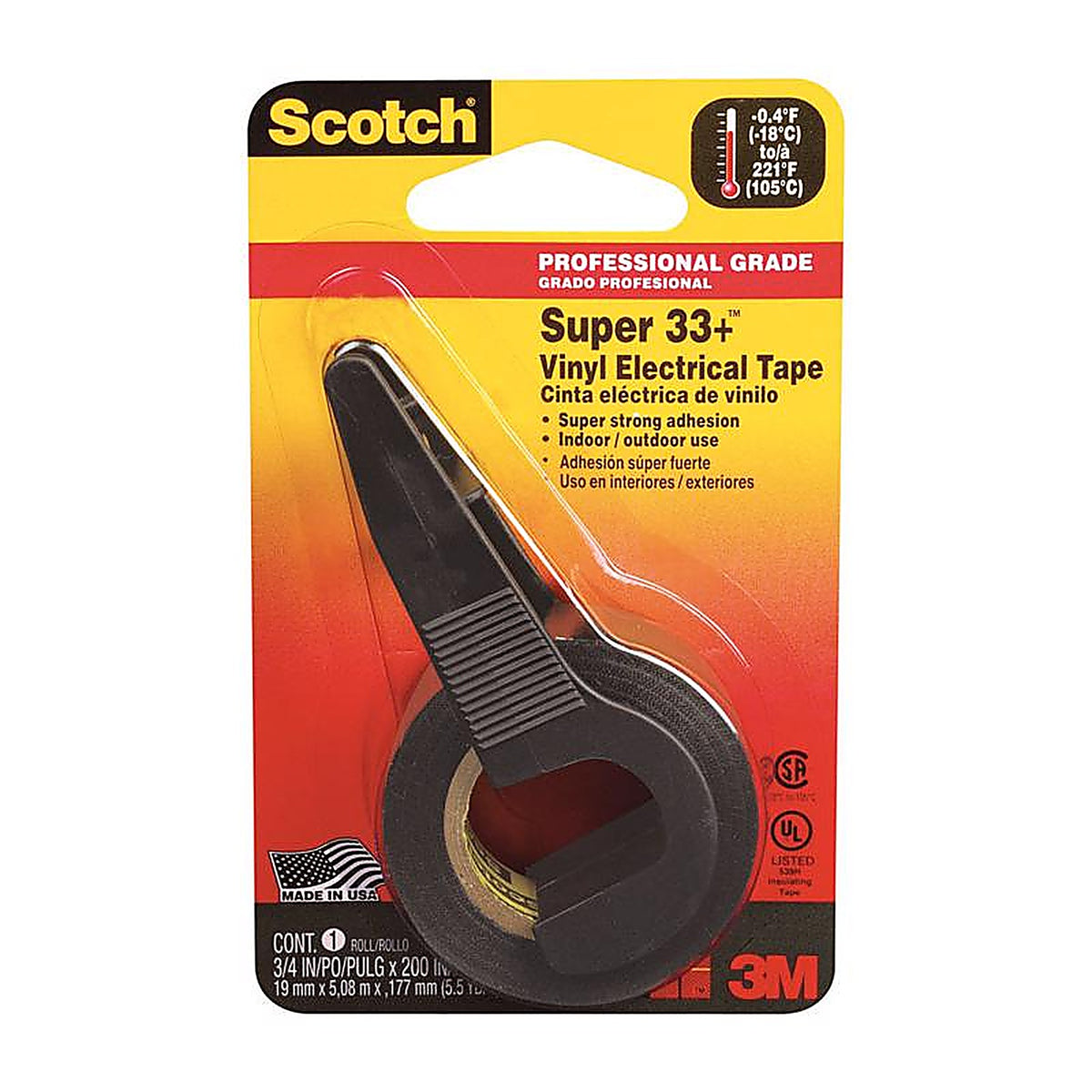 3M 195 Scotch 3/4 in. W x 200 in. L Black Vinyl Electrical Tape