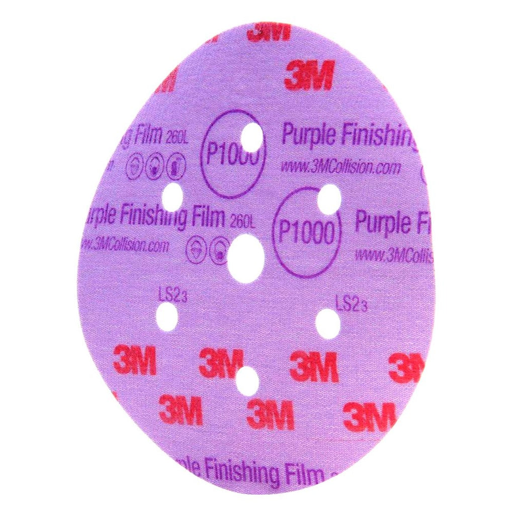 3M 30769 Purple Finishing Film Hookit Disc Dust-Free, 6 inch, P1000 grit, 50per Box