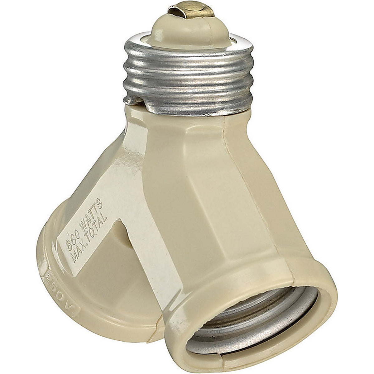 Leviton 00128-00I Plastic Medium Base Socket Adapter 1/Pack