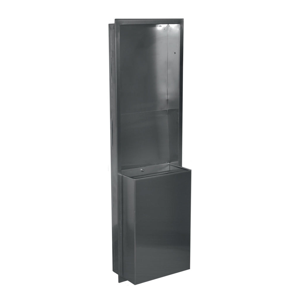 309051 Tork/Essity H1 System Recessed Frame and Waste Receptacle, Stainless Steel
