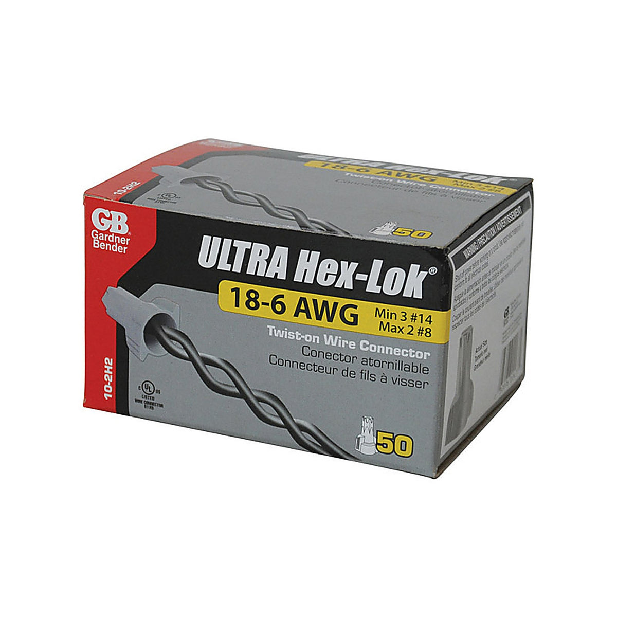 Hex-Lok 10-2H2 14-6 Ga. Copper Wire Wire Connector Gray 50/Pack