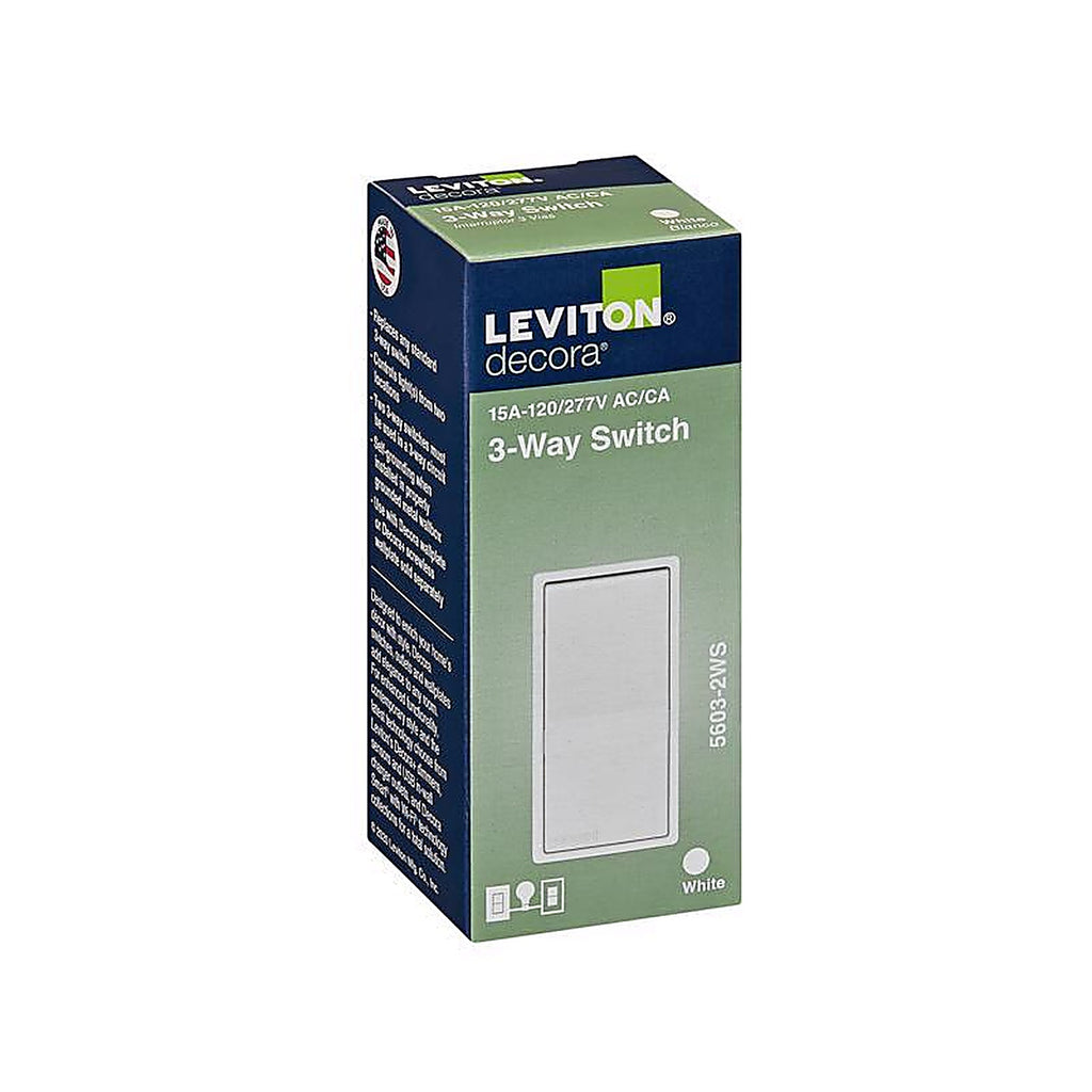 Leviton 05603-2WS 15 amps Three Pole Rocker AC Quiet Switch White 1/Pack