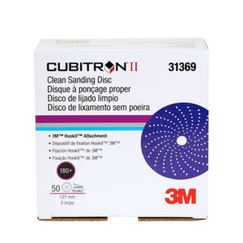 3M 31369 Cubitron II Hookit Clean Sanding Abrasive Disc, 5 in, 180+ grade 60455101398