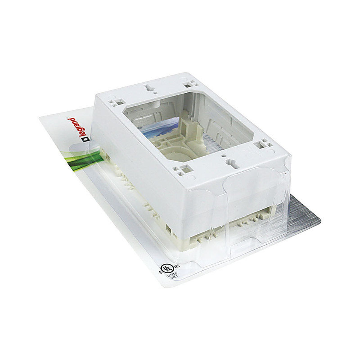 Legrand NMW3 Wiremold 4-3/4 in. Rectangle PVC 2 gang Outlet Box White
