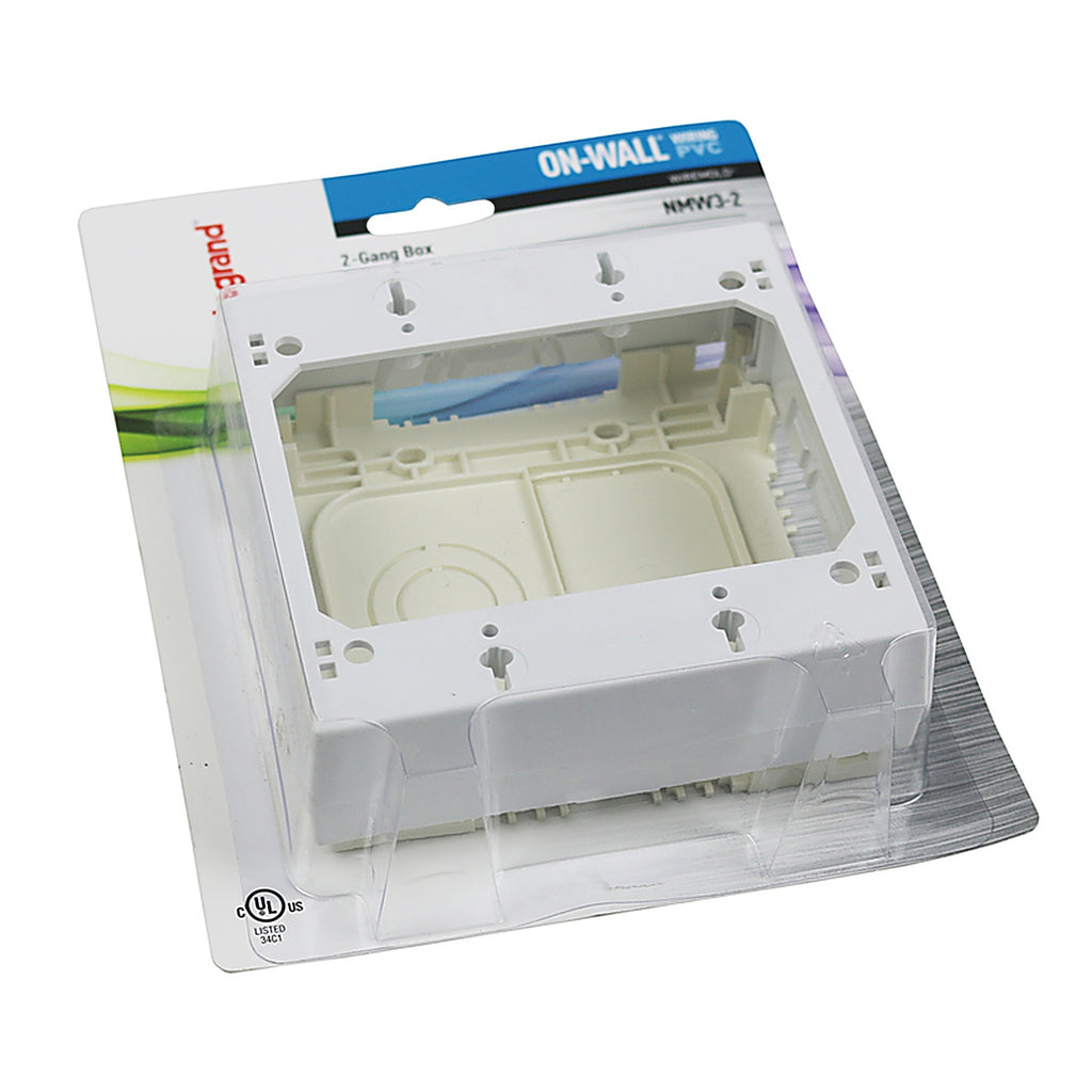 Legrand NMW32 Wiremold Plastic 2 gang Outlet Box White