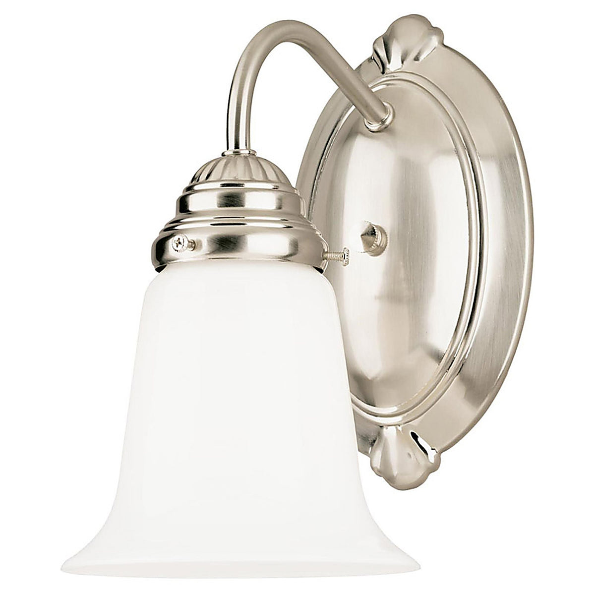 Westinghouse 66496 1 Brushed Nickel White Wall Sconce
