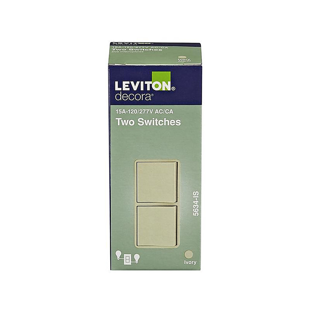 Leviton 05634-0IS 15 amps Single Pole Combination AC Quiet Switch Ivory 1/Pack