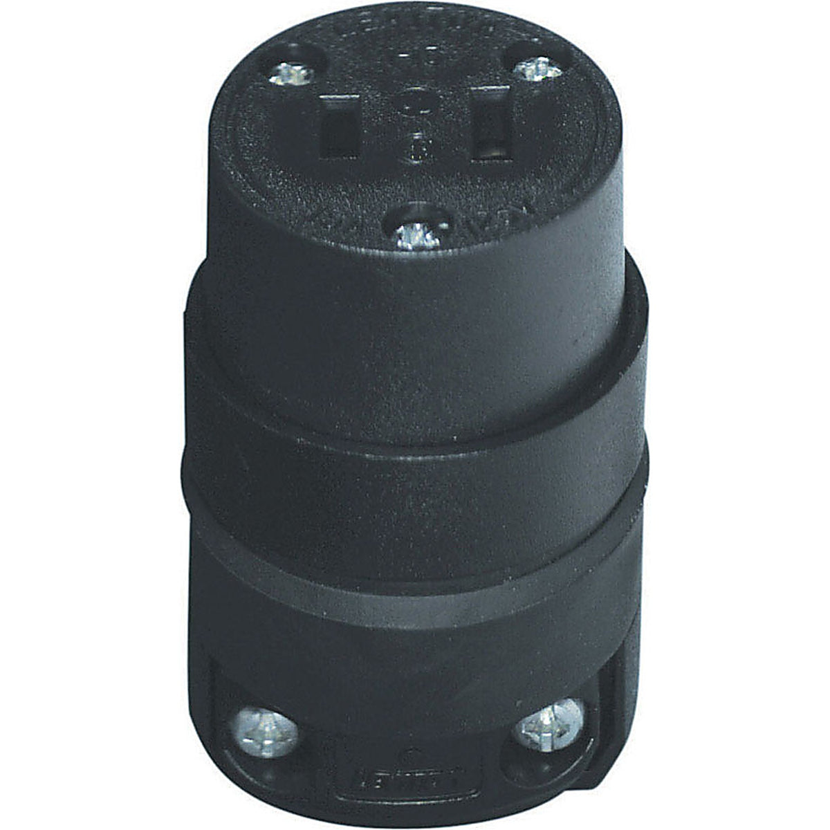 Leviton 115CR-000 Commercial and Residential Rubber Non-Polarized Connector 1-15R 18-12 AWG 2 Pole 2 Wire