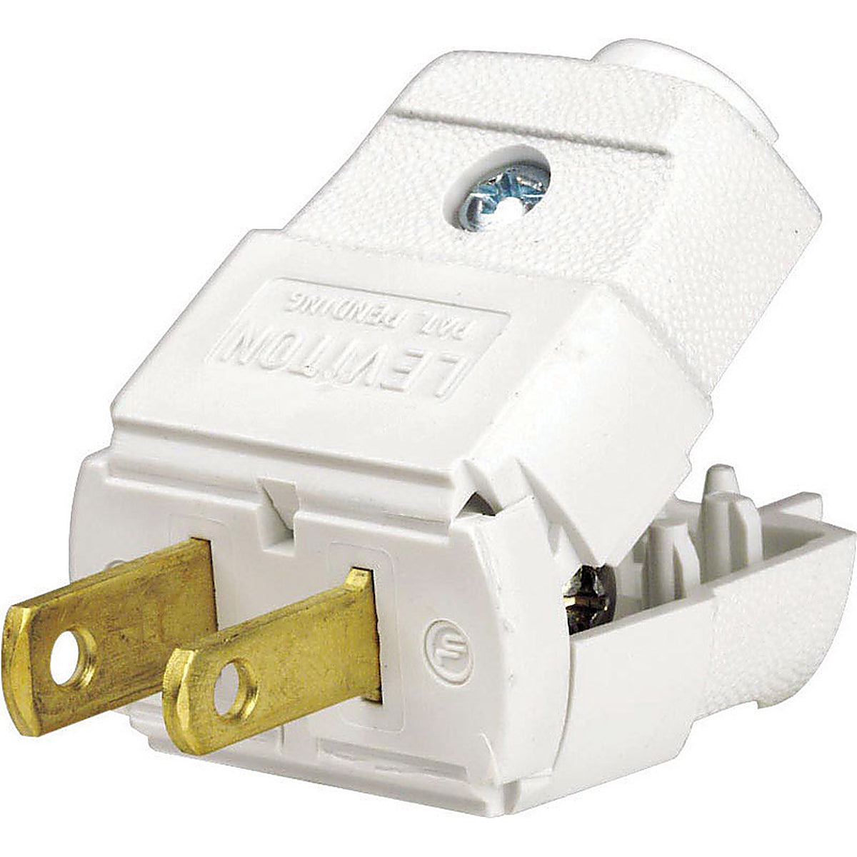 Leviton 036-00101-2WP Residential Thermoplastic Straight Blade Polarized Plug 1-15P 20-16 AWG 2 Pole 2 Wire