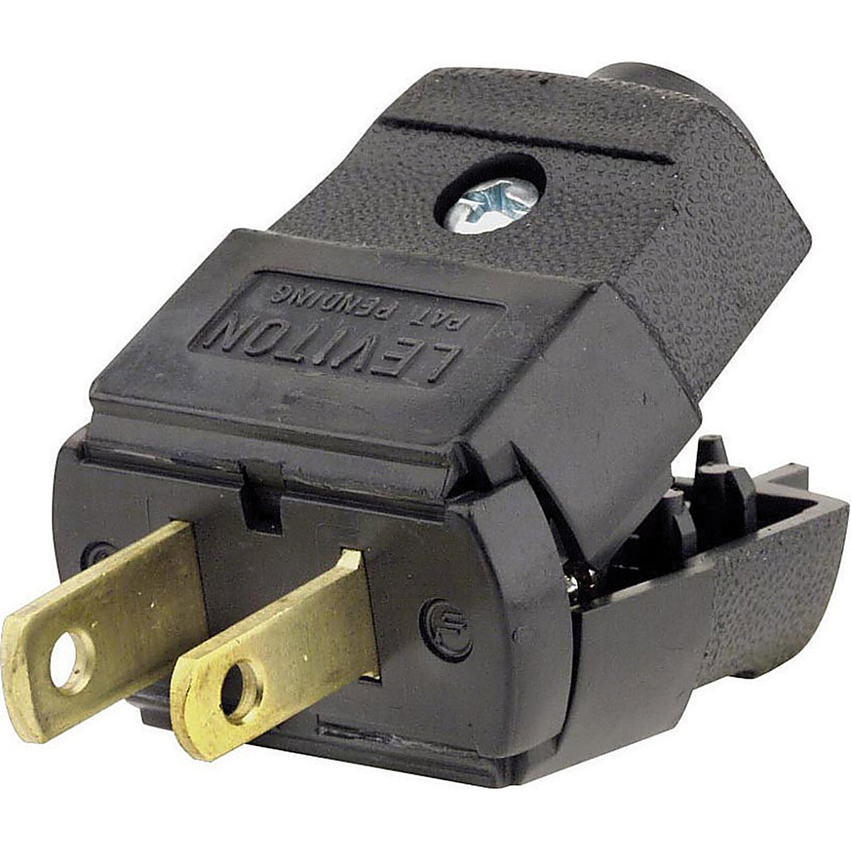 Leviton 037-00101-2EP Residential Thermoplastic Straight Blade Polarized Plug 1-15P 20-16 AWG 2 Pole 2 Wire