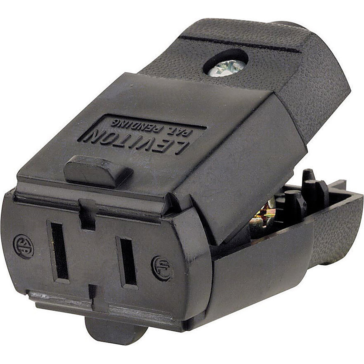 Leviton 00102-0EP Commercial and Residential Thermoplastic Ground/Straight Blade Connector 1-15R 20-16 AWG